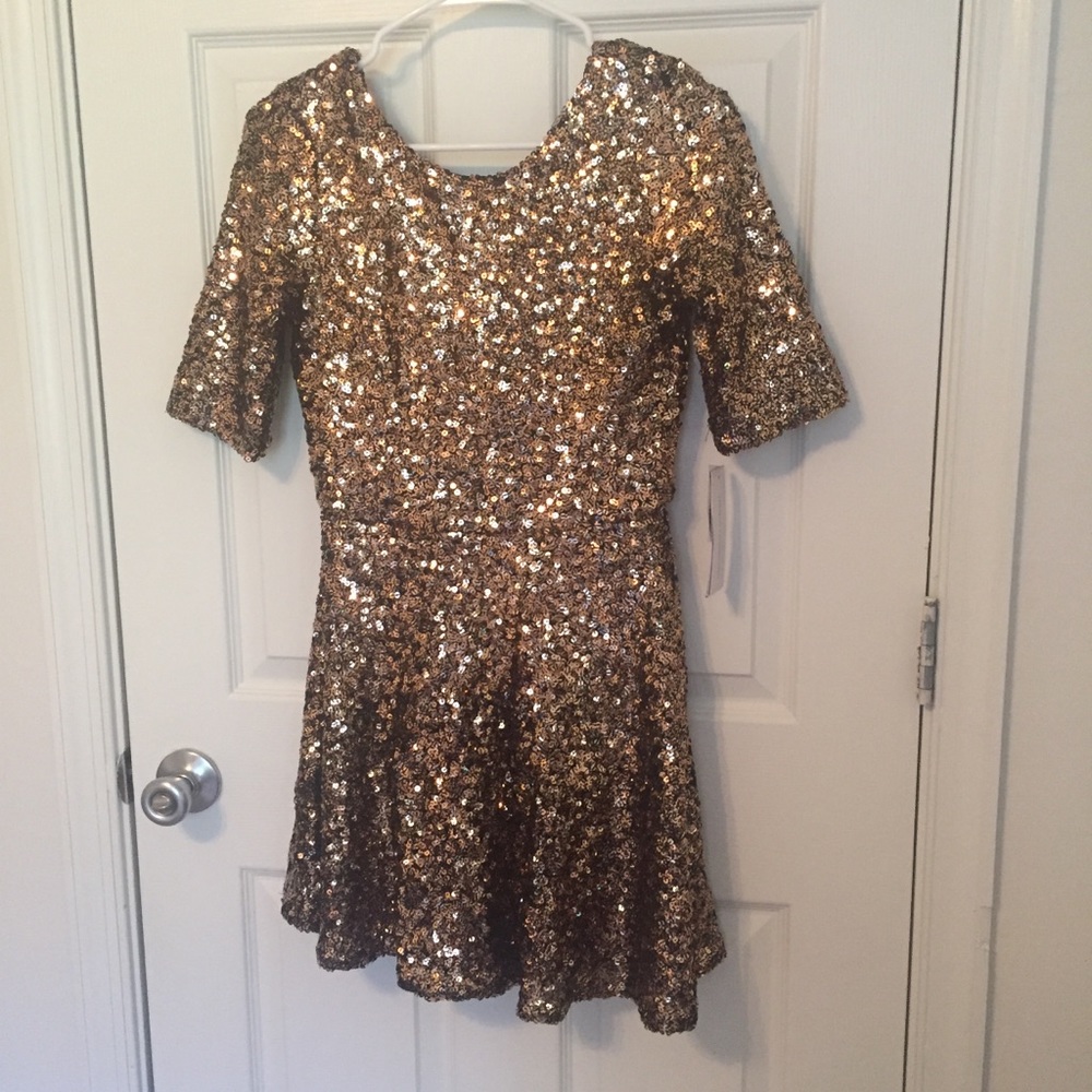 French Connection Sequin Skater Dress NWT